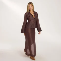 Maxi-Jupe Transparente - Chocolat