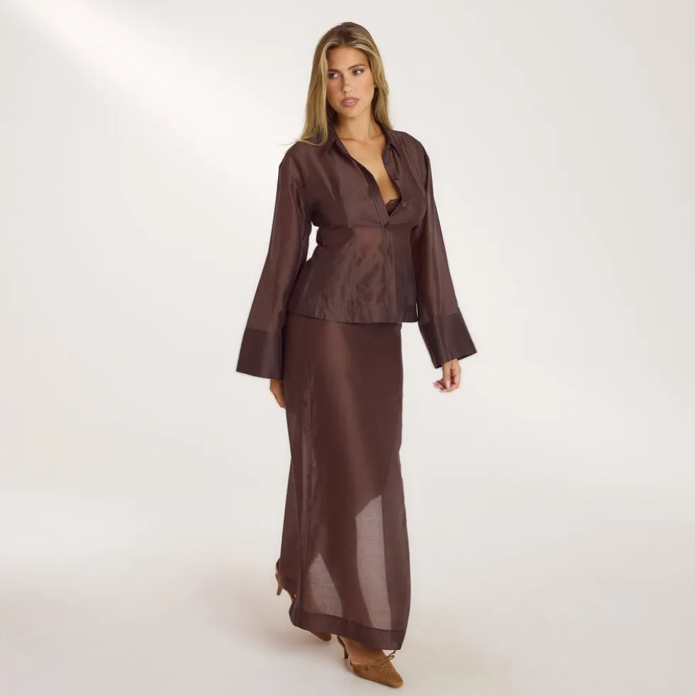 Maxi-Jupe Transparente - Chocolat