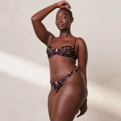 Neon Balcony Soutien-Gorge et G-string Ensemble - Noir