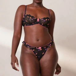 Neon Balcony Soutien-Gorge et G-string Ensemble - Noir