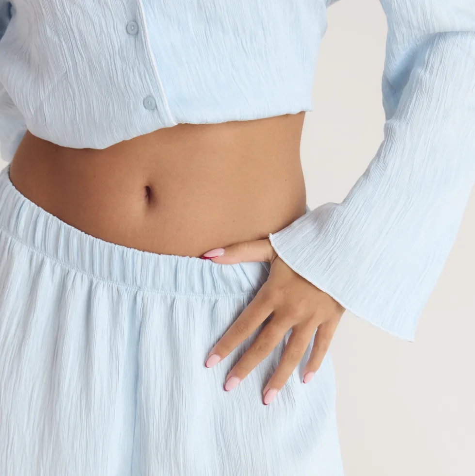 Pantalon de Pyjama Crinkle - Bleu