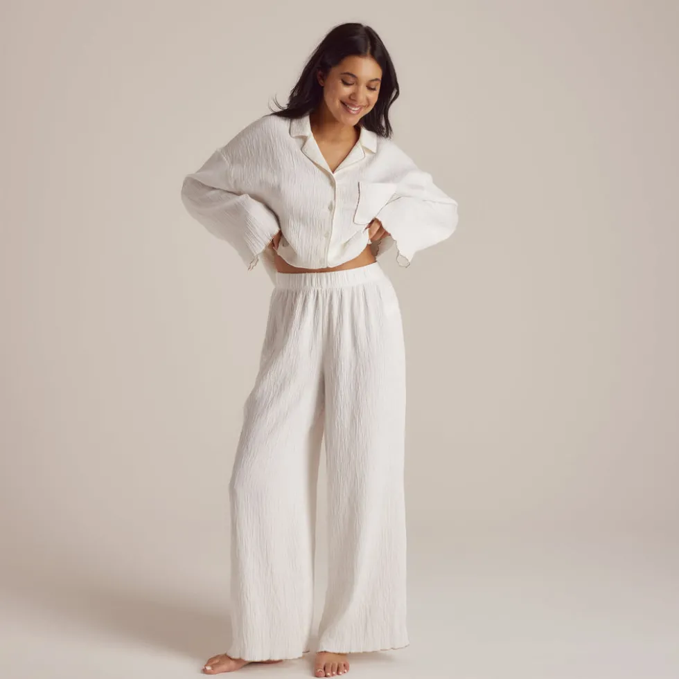 Pantalon de Pyjama Crinkle - Blanc