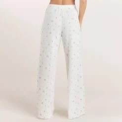 Pantalon de Pyjama Côtelé - Blanc Floral