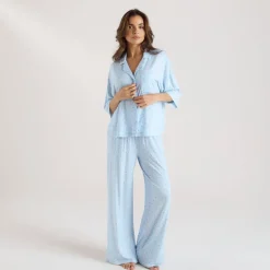 Pantalon de Pyjama en Modal - Bleu Floral