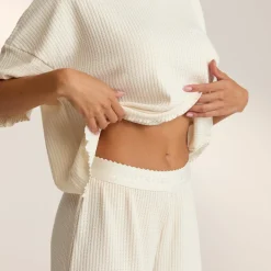 Pantalon de Pyjama Soft Waffle - Cream