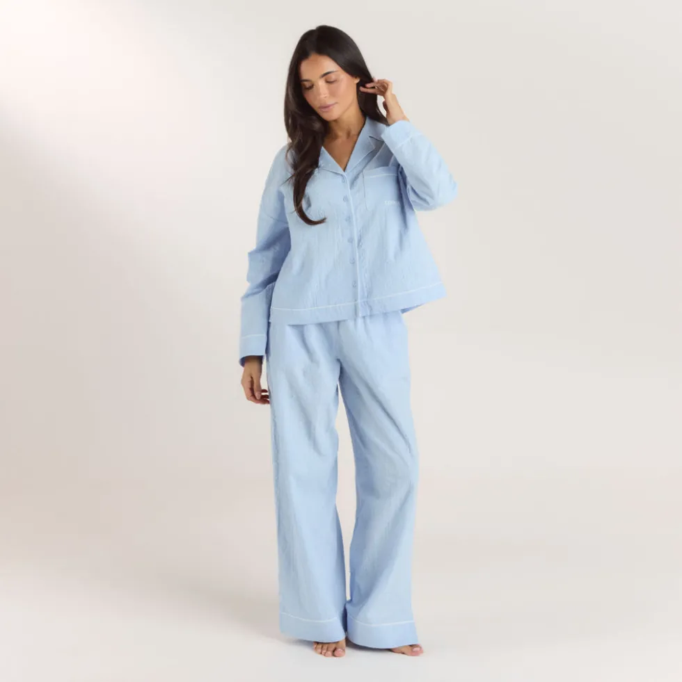 Pantalon de Pyjama Texturé - Bleu