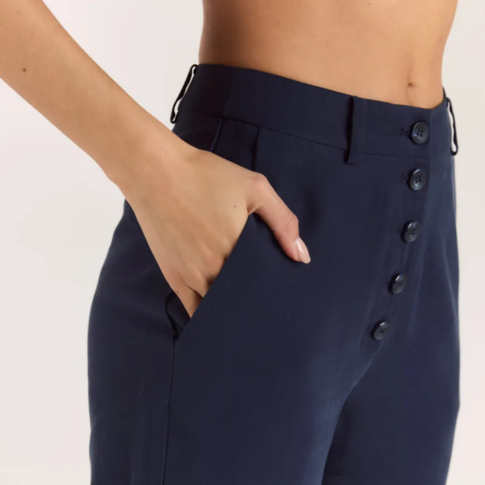 Pantalon Droit Style 90s - Bleu Marine