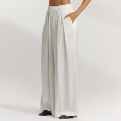 Pantalon Large en Satin - Écru