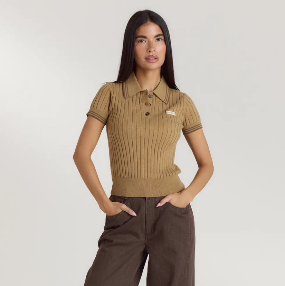 Polo en Maille - Beige