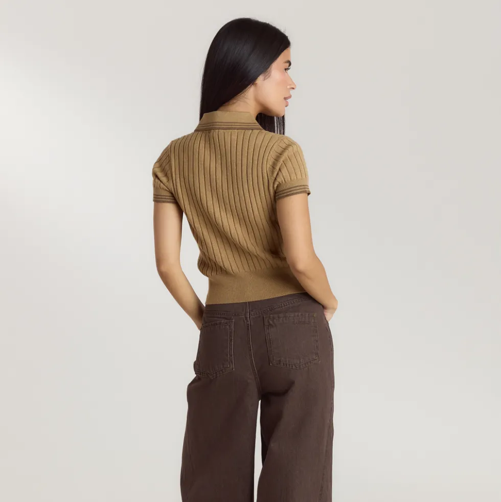 Polo en Maille - Beige