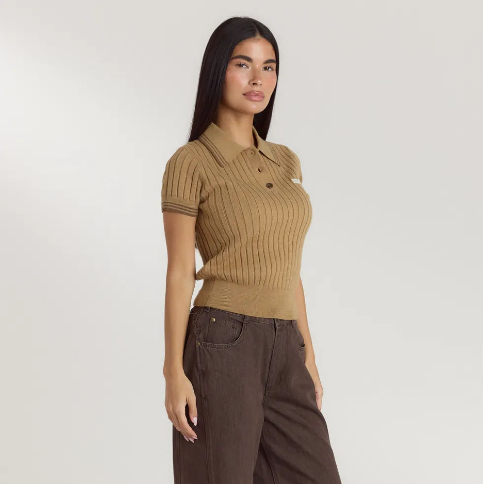 Polo en Maille - Beige