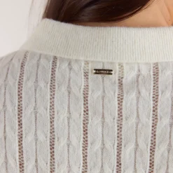 Polo en Maille Transparente - Crème