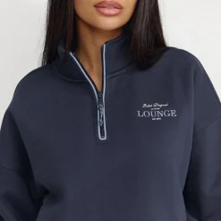 Pull avec Quart de Zip - Bleu Foncé
