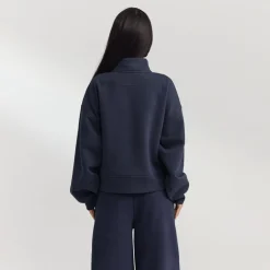 Pull avec Quart de Zip - Bleu Foncé