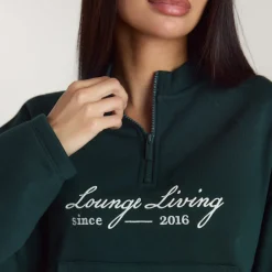 Pull avec Quart de Zip Lounge Living - Vert Forêt