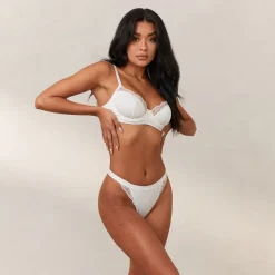 Ribbed Balcony Soutien-Gorge - Blanc