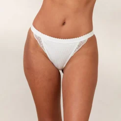 Ribbed String - Blanc