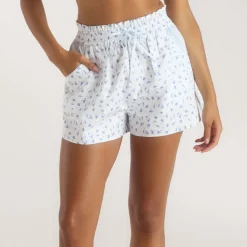 Short de Pyjama Bloom & Stripe - Bleu