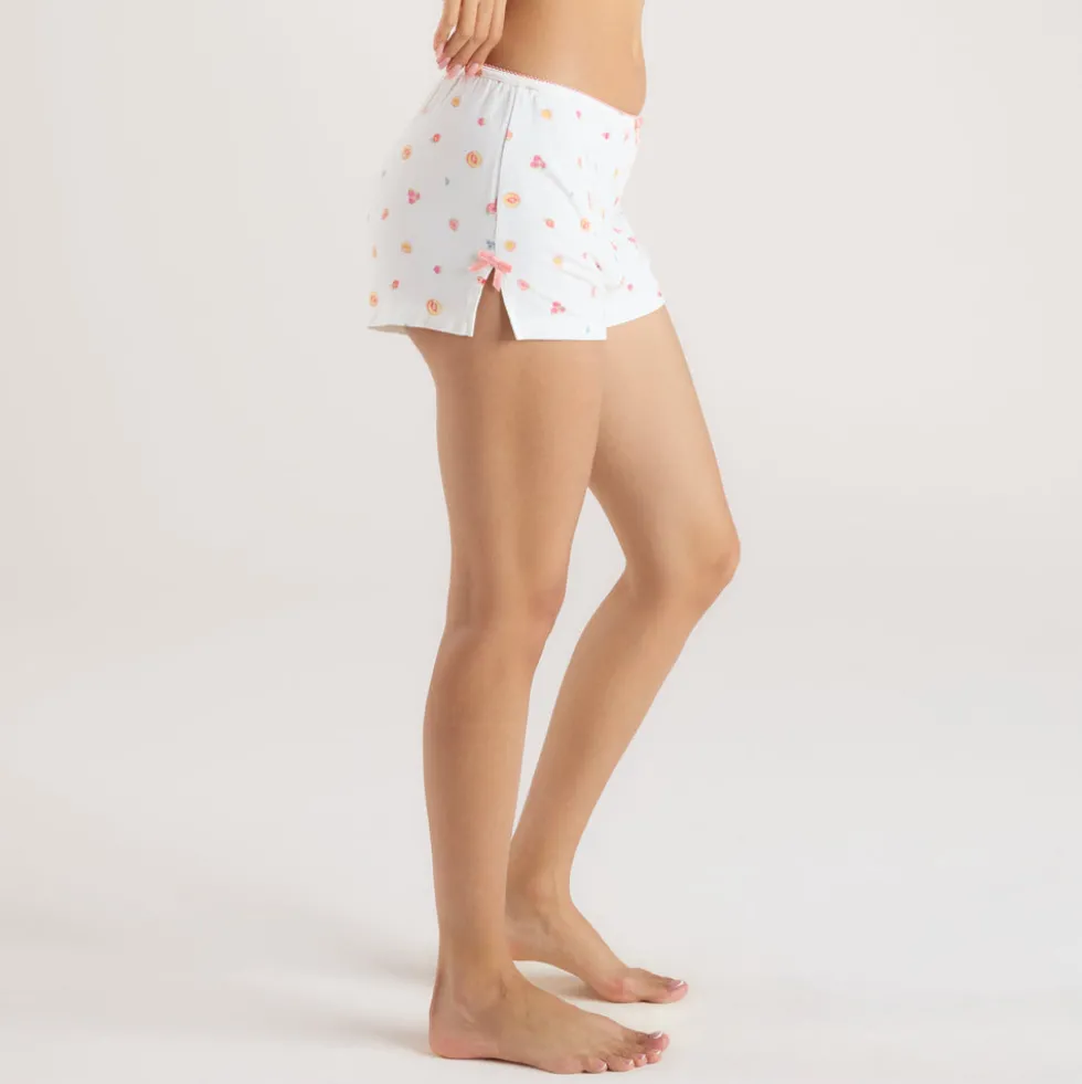 Short de Pyjama en Modal - Fruits Blancs