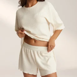 Short de Pyjama Soft Waffle - Cream