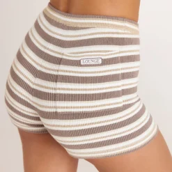 Short en Tricot - Rayures Beiges