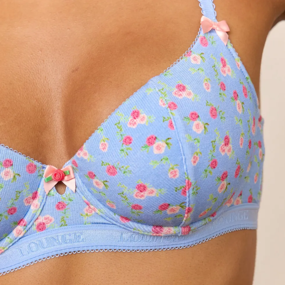 Soutien-gorge Côtelé Rosebud Balcony - Bleu Floral