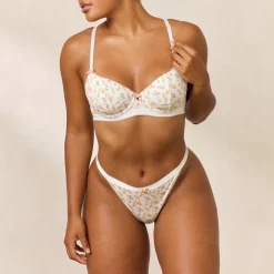 Soutien-gorge Côtelé Rosebud Balcony - Blanc Floral
