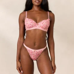 Soutien-gorge Côtelé Rosebud Balcony - Rose Floral