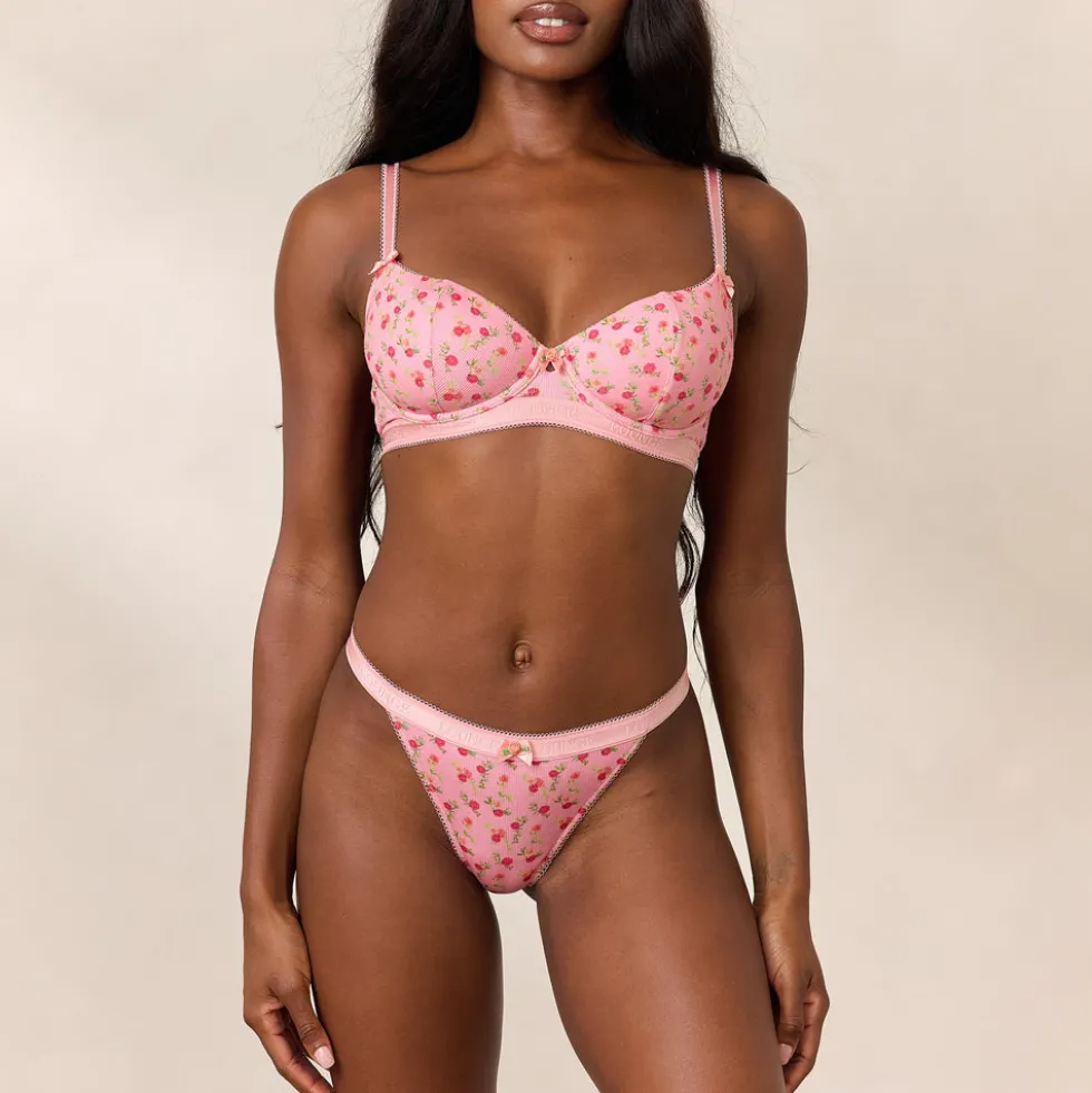 Soutien-gorge Côtelé Rosebud Balcony - Rose Floral