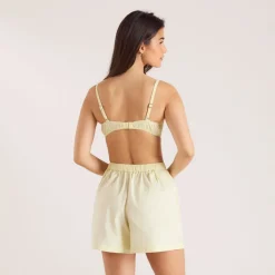 Soutien-Gorge en Coton Rayé - Jaune