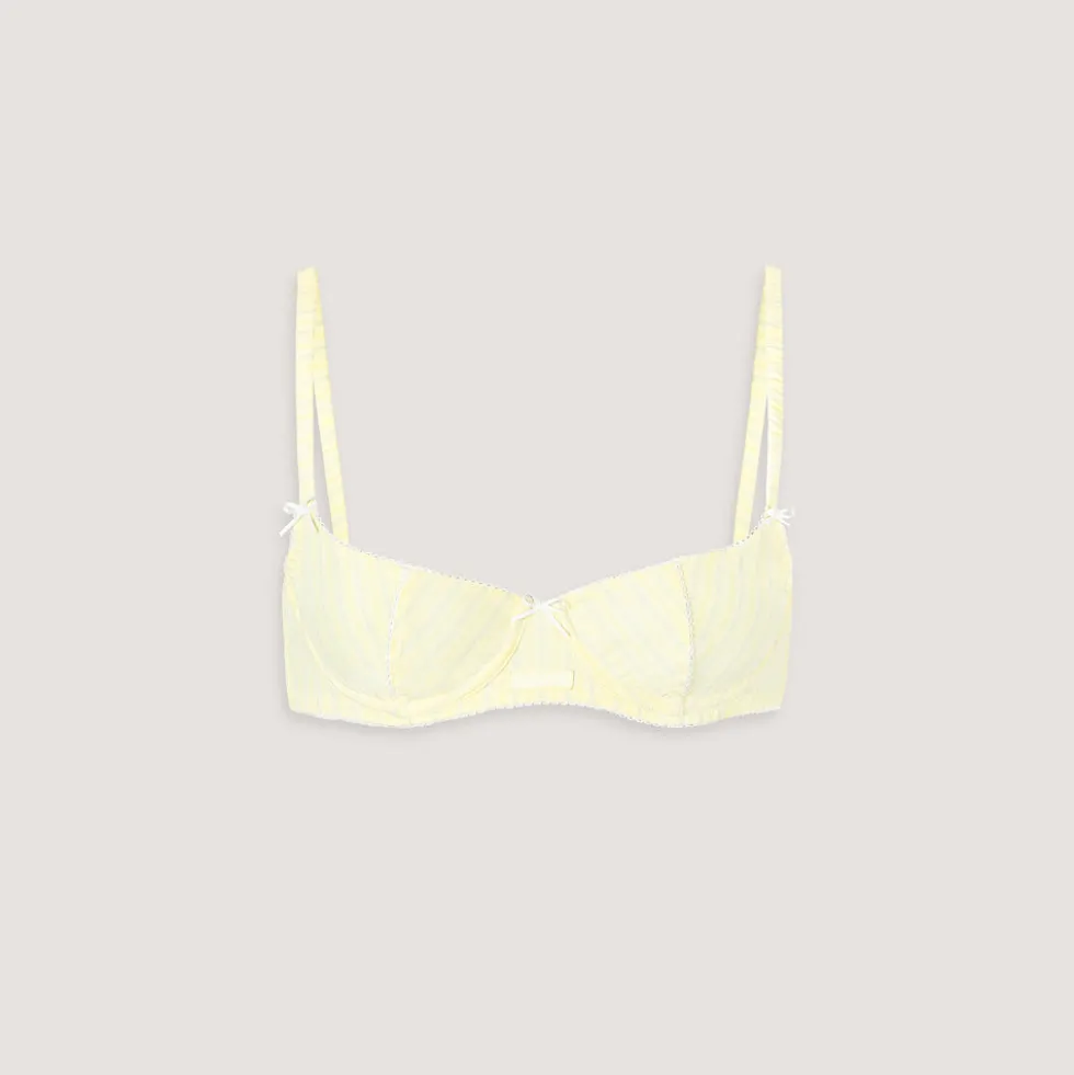 Soutien-Gorge en Coton Rayé - Jaune
