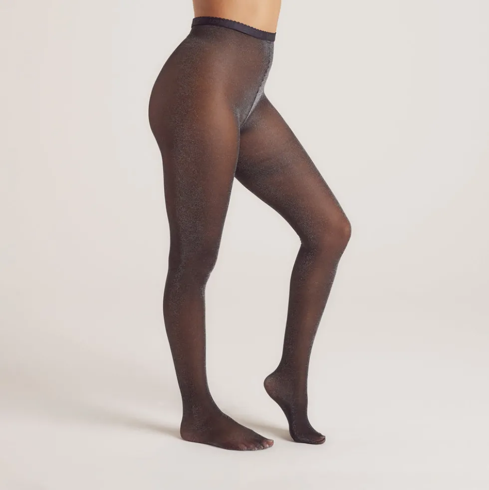 Sparkle Collant en Lurex (40 D) - Noir