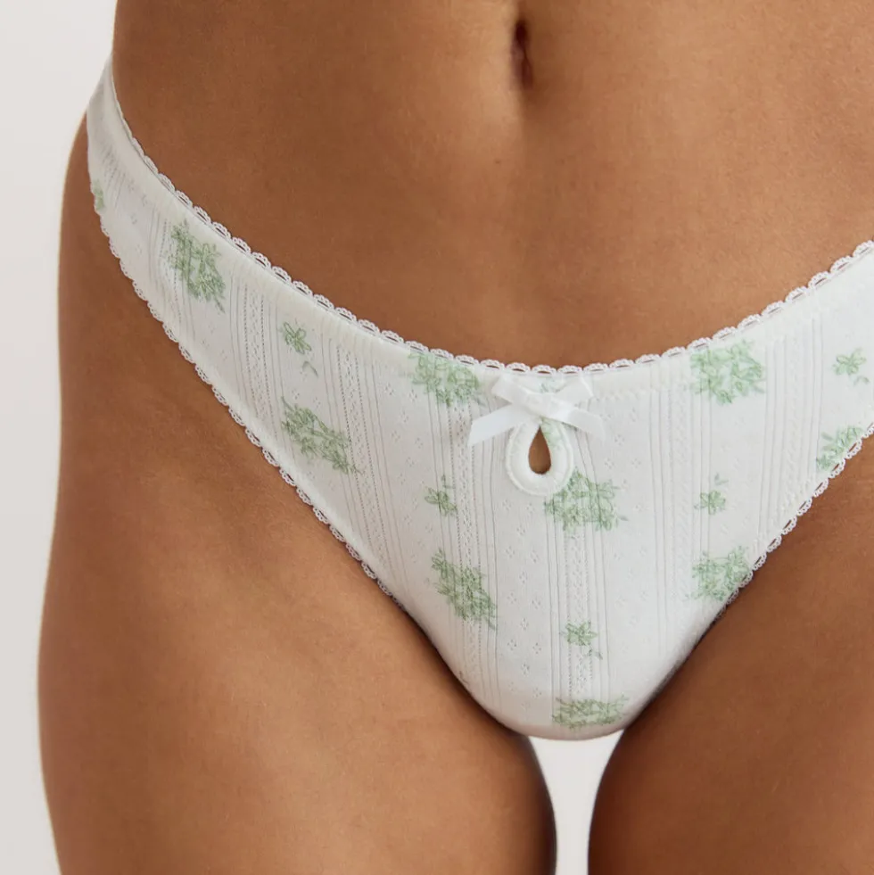 Strings en Pointelle (lot de 3) - Motif Neutre