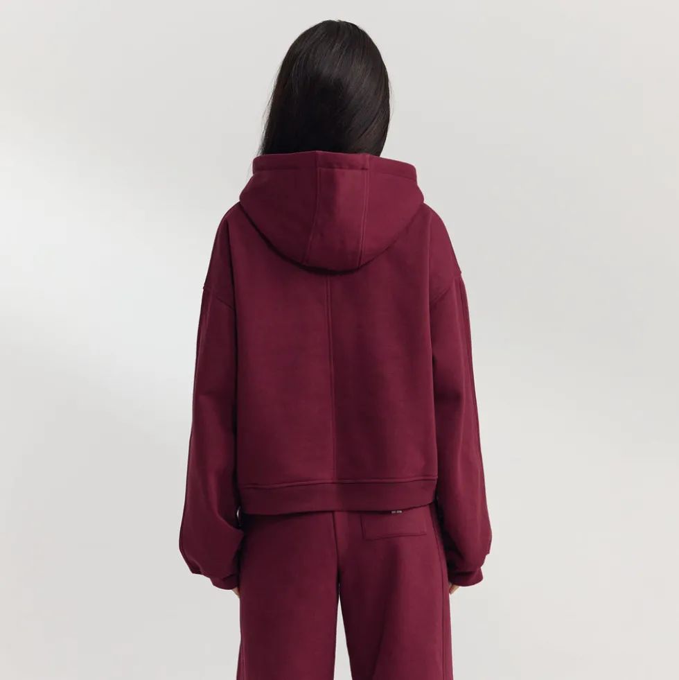 Sweat à Capuche Oversize - Laque Cerise