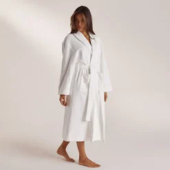 Towelling Dressing Gown - White
