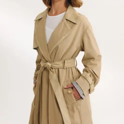 Trench avec Finitions en Daim - Sable