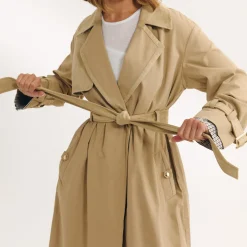 Trench avec Finitions en Daim - Sable