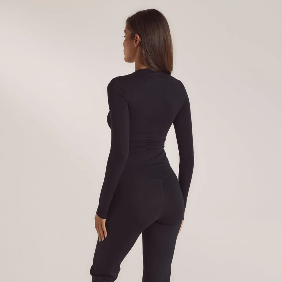 T-Shirt Manches Longues en Coton - Noir