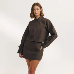 Veste Boutonnée - Marron Foncé