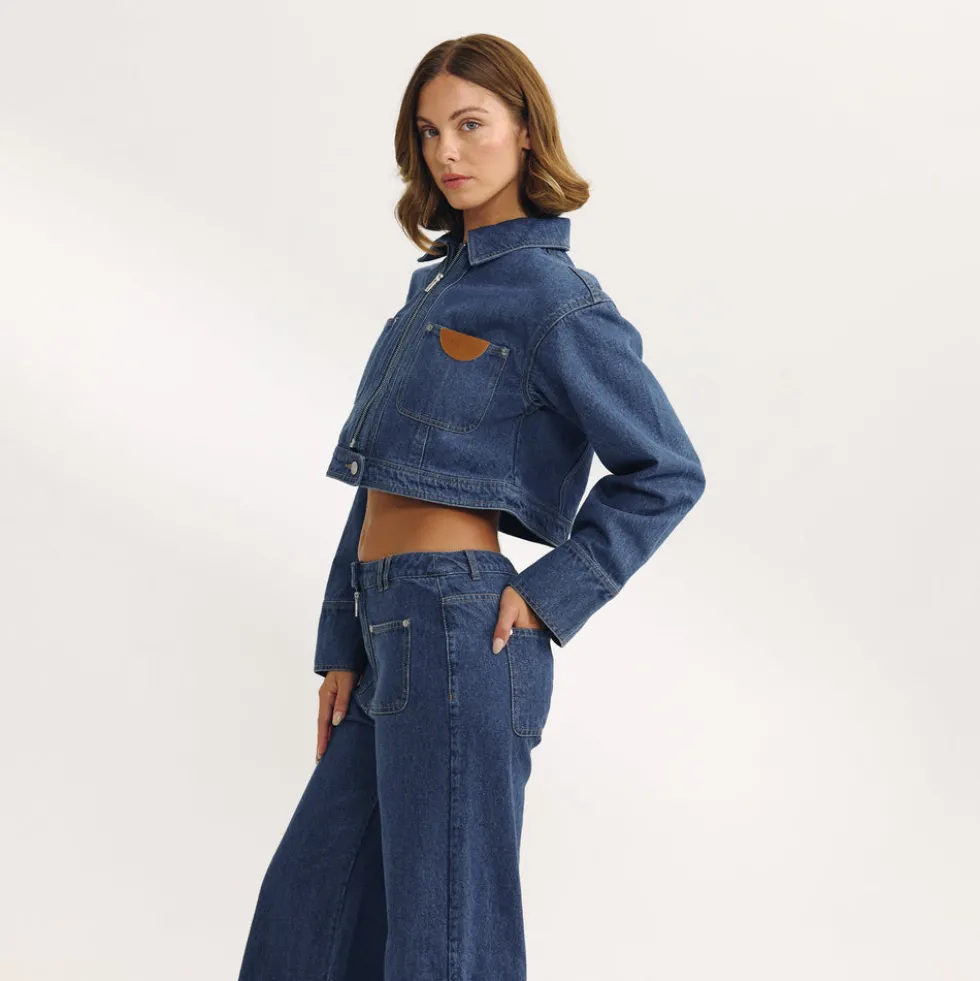 Veste Boxy en Denim - Bleu