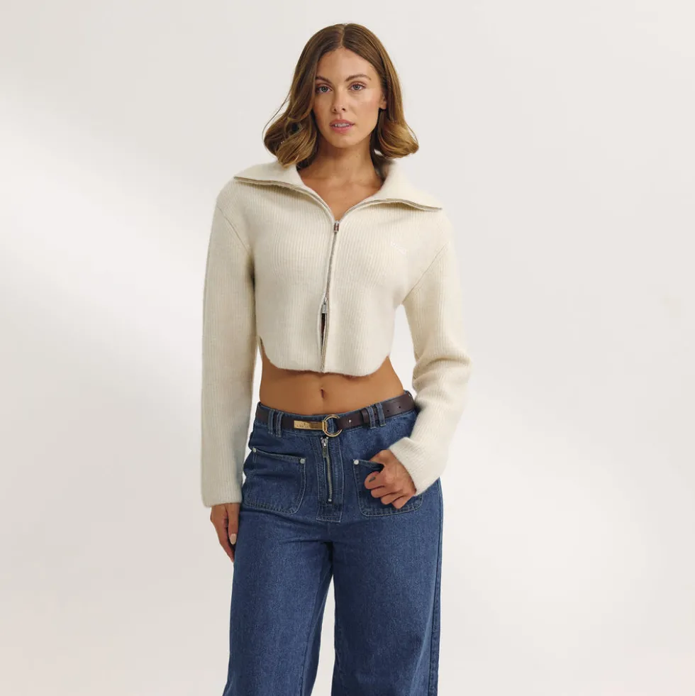 Veste Structurée en Maille - Crème